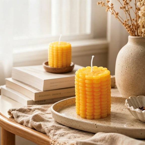 Soy Wax Candles, Corn Shape Decorative Light, Scented Home Accent, Creative Table Ornament With Artistic Style, Photo Prop Decoration For Seasonal Events And Gift Ideas