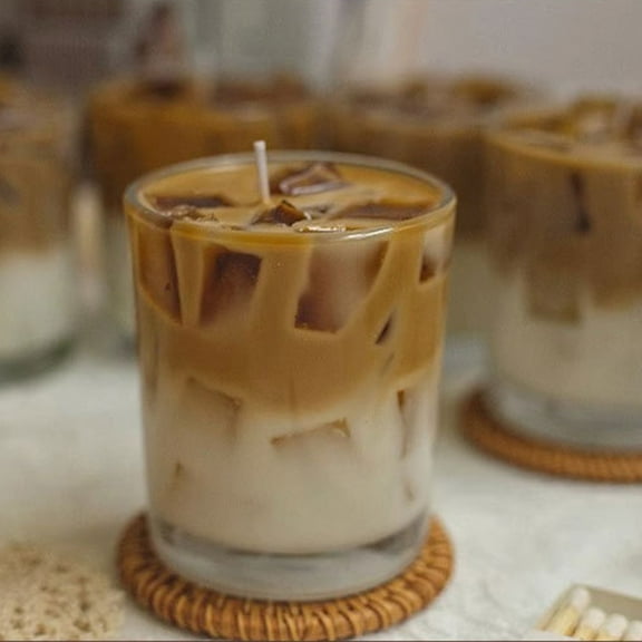 Soy Wax Coffee Aromatherapy Candle - Natural Floral Scented Relaxing Ambiance for Home Decor Stress Relief