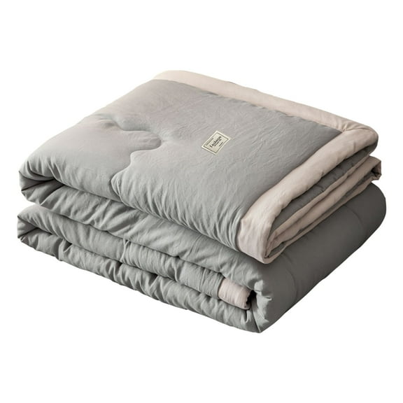 Soybean Fiber Summer Cool Quilt Washed Cotton Lightweight Air Conditioning Blanket, Japanese Style, 150X200Cm Tanuke