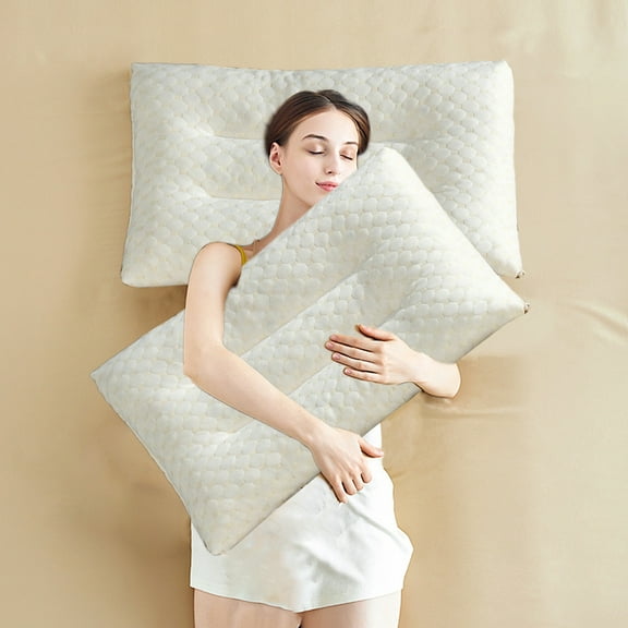 Soybean Pillow for Better Sleep | Natural Recycled Fiber Filling | Breathable & Supportive for Back, Side, Stomach Sleepers | 74x48cm White Pillow