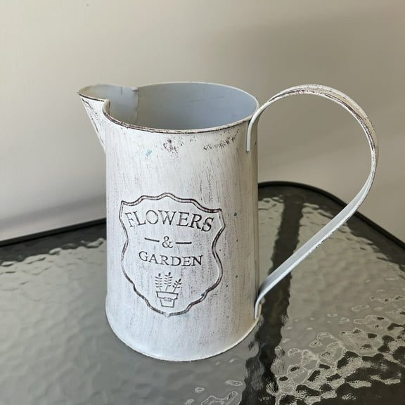 Soyizom Galvanized Metal Pitcher Farmhouse DecorJugs M-White Pitcher Vases Flower Jugs VaseShabbyChic Decor Water Can Milk Jug Rustic Decorationsfor Home Christmas Wedding