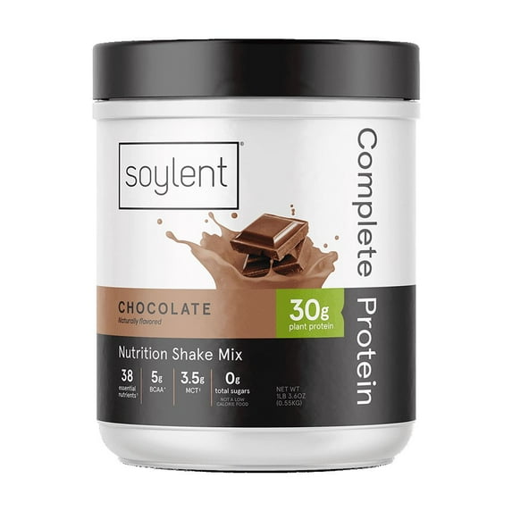 Soylent Complete Protein Powder, Chocolate, Dairy-Free, Vegan, 1.25 lbs