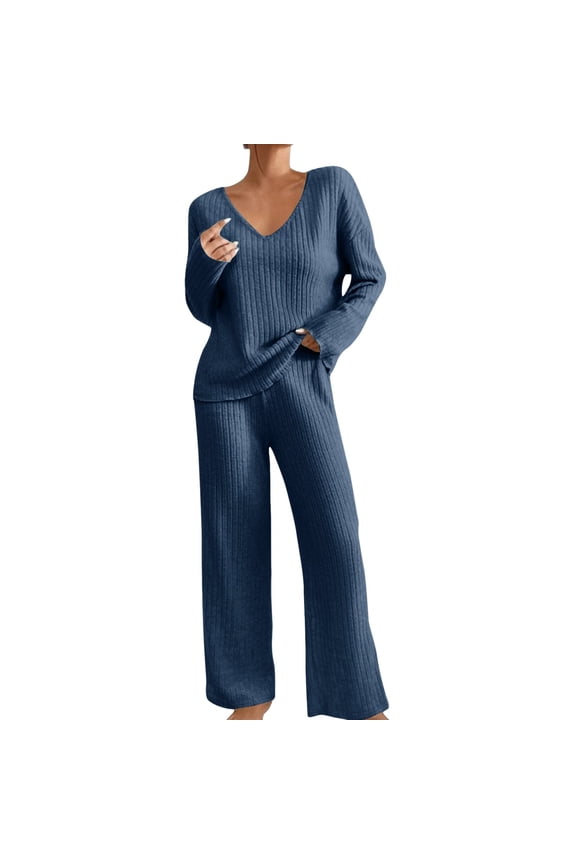 Adult Button Down Cute Pajama Fall Fashion Must Haves Terry Soft Going Out Gaucho Wide Leg Pants and Hooded Sets Oversized Outfits Winter 2 Piece Sets Fall Y2K Shirt Trousers Sets, Blue