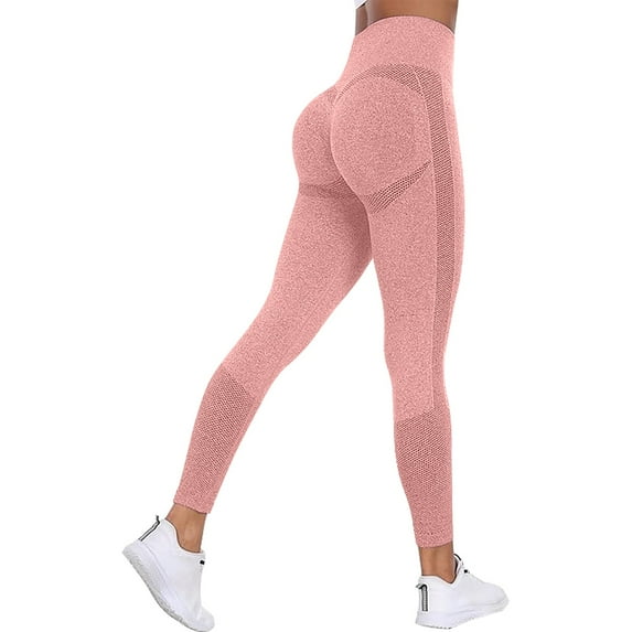 Soyumi Butt Lifting Leggings for Women, High Waisted Yoga Pants Tummy Control Scrunch Booty Textured Tights Women's Workout Running Gym Pants Shapewear Casual Stretch Fit, Watermelon Red