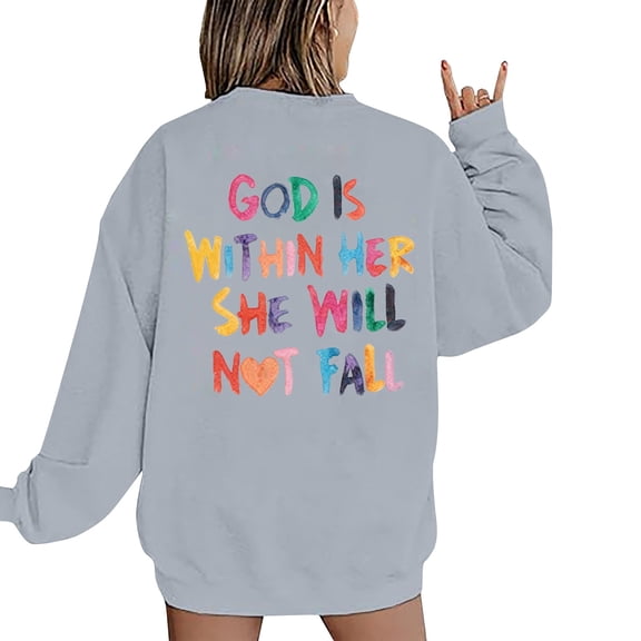 Soyumi Cozy Sweatshirt for Women, Casual Crewneck Pullover, Long Sleeve Loose Fit Shirt, Soft Everyday Wear, Oversized Tunic Top for Lounge, Weekend and College, Gray