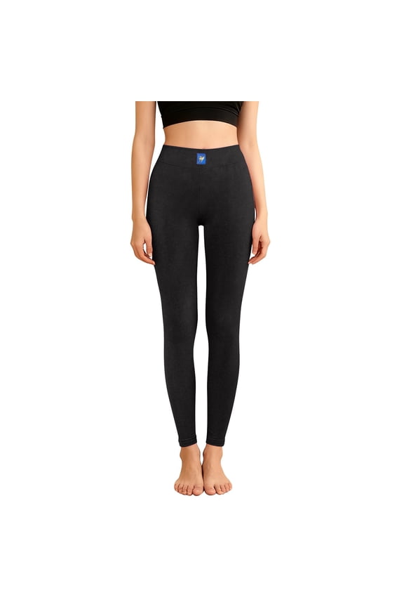 Fleece Lined Leggings for Women, High Waisted thermal Yoga Pants with Tummy Control - Warm Winter Workout Running Tights for Cold Weather (Plus Size Available), Black