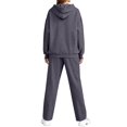 thumbnail image 1 of Soyumi Fleece Lined Sweatsuits Costumes Sets Flannel Workout Comfortable Wide Leg Pants Classic Y2K French Lightweight Long Sleeve tops and Pants Matching Sets Women Clothing Fuzzy Soft, Dark Gray, 1 of 9