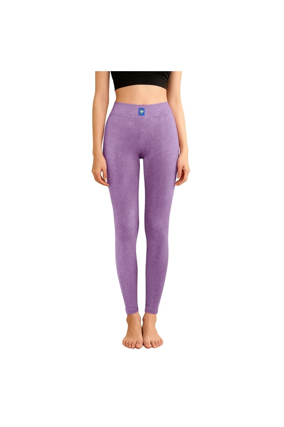 High Waisted Leggings for Women Fleece Lined, Warm Winter thermal Yoga Pants - Tummy Control Workout Running Tights for Cold Weather, Thick & Soft, Purple