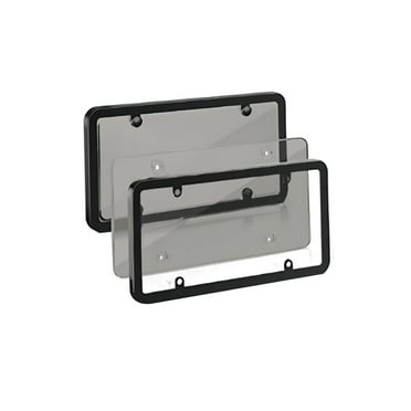 Soyumi License Plate Frames,License Plate Protector with Screw Covers,Transparent Black License Plate Protectors,License Plate Covers,License Plate Frame Holder,Cover Kit Car