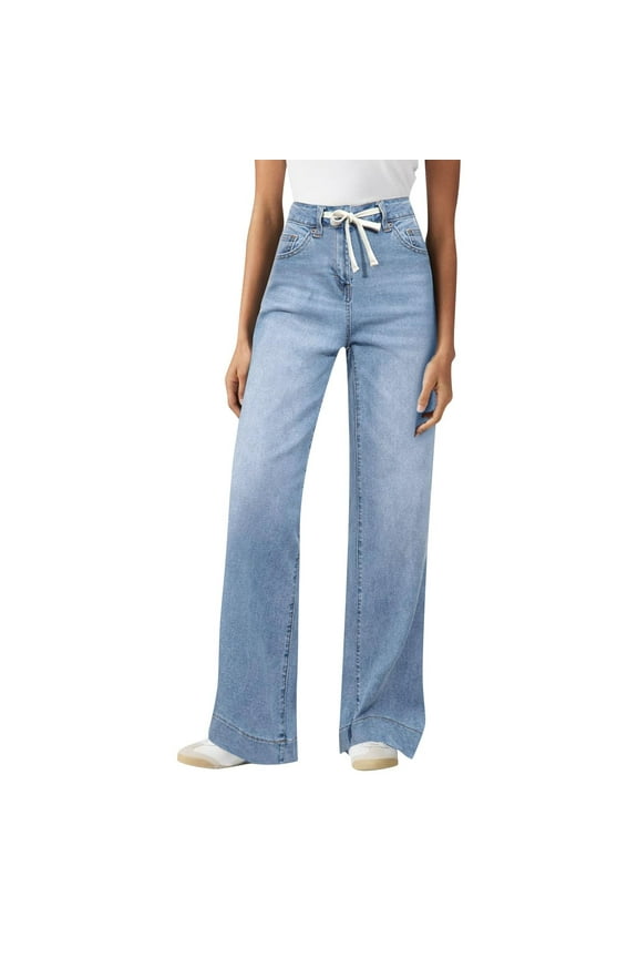 Lounge Jogger Track Pants Outdoor Elastic Waist Cargo Pants Women Work Pants Trousers Winter Boyfriend Jeans Printed Wide Leg Pants Womens Jeans Baggy Straight Leg Yoga Pants Women, Sky Blue