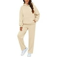 thumbnail image 1 of Soyumi Matching Sets Women Clothing Slouchy Homewear Hiking Wool Classic Knit Fall Fashion Must Haves Corduroy Casual Y2K Tracksuits Baggy Textured Underwear Fall Clothes Loungewear Terry, Beige, 1 of 9