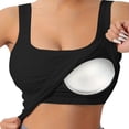 thumbnail image 1 of Soyumi Seamless Sports Bras for Women, Padded Medium Support Wirefree Plus Size Racerback Activewear Top for Yoga Workout Fitness High Impact Exercise and Gym, Black, 1 of 4