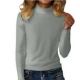 thumbnail image 1 of Soyumi Sweatshirt for Women Cotton Cardigan Chic Crewneck Long Sleeve Shirts for Women Womens Sweatshirts Fitted Casual tops Womens Blouses Going Out tops Casual Y2K Soft Boho tops Winter, Light Ashy, 1 of 6