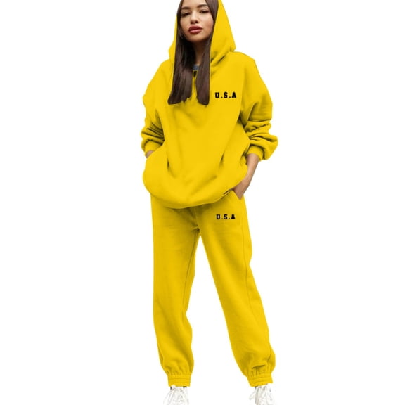 Soyumi Track Pajama Cardigan Trendy Long Sleeve tops and Pants Boho Corduroy Hoodie and Pants Y2K Graphic Knit Cute Casual Outfits Homewear Cozy Tracksuits Terry Petite Baggy Oversized, Yellow