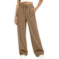 thumbnail image 1 of Soyumi Trendy Pants Women, High Waisted Wide Leg Y2K Sweatpants Soft Casual Loose Fit Baggy Joggers Fashion For Going Out Fall Street Style Khaki, 1 of 8