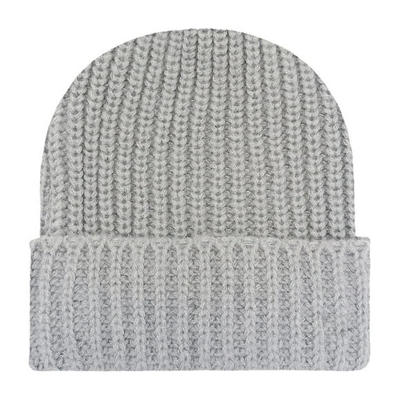 Soyumi Vintage Fluffy Lined Beanie for Men Women Fashion oversize Thick Fleece Lined Slouch cap Unisex Chunky winter hats Knit Warm hats Ski Beanie cold weather Cable Knit ski Casual Cute, Gray