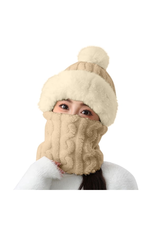 Winter Balaclava Ski Mask Hood - Fleece Thermal Windproof Full Face Cover for Men Women. Cold Weather Neck Gaiter & Head Cover for Snowboarding, Skiing, Motorcycle Riding, Khaki