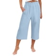 thumbnail image 1 of Soyumi Women Casual Pants Loose High Waist Cropped Palazzo Beach Pants Summer Outfits 2026 Trendy, Light Blue, 1 of 7