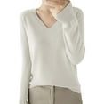 thumbnail image 1 of Soyumi Women's Cardigan Sweater, Lightweight Long Sleeve Tops Ribbed Knit Pullover Crochet Vintage Casual Crewneck Comfy Warm Fall Winter Clothes Women's Clothes, Beige, 1 of 1