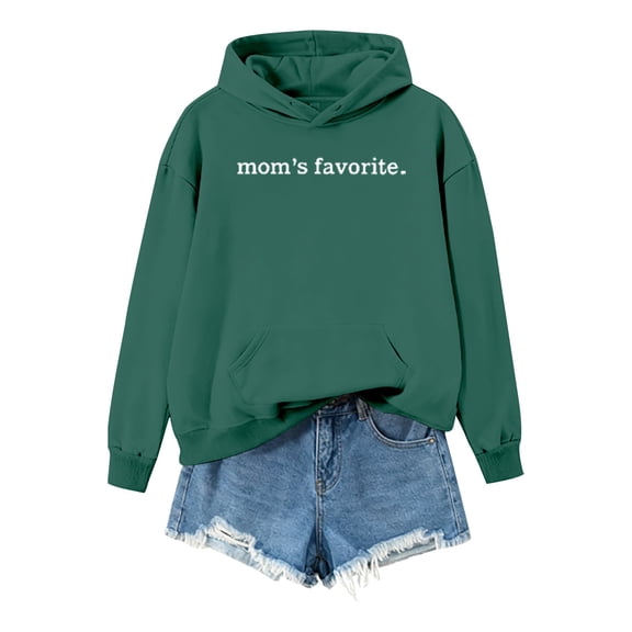 Soyumi Women's Long Sleeve Casual Sweatshirt, Loose Fit Pullover Hoodie Cute Floral Graphic Print top, Soft Fleece Streetwear with Pockets, Fall Winter Crewneck Comfortable Wear, Green