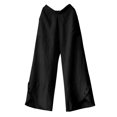 thumbnail image 1 of Soyumi Womens High Waisted Cargo Pants Y2K Baggy Wide Leg Casual Stretchy Jeans for Women Streetwear Pull On Trousers Pants, Black, 1 of 4