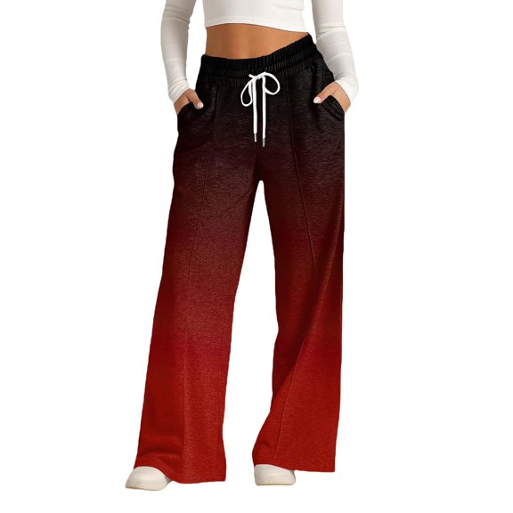 Soyumi Womens Jeans Track Pants High Waisted Hiking Going Out Pants Yoga Pants Women Straight Leg Comfortable Trousers Trendy Homewear Affordable Lounge Yoga Pants Women Work Pants Casual, Red