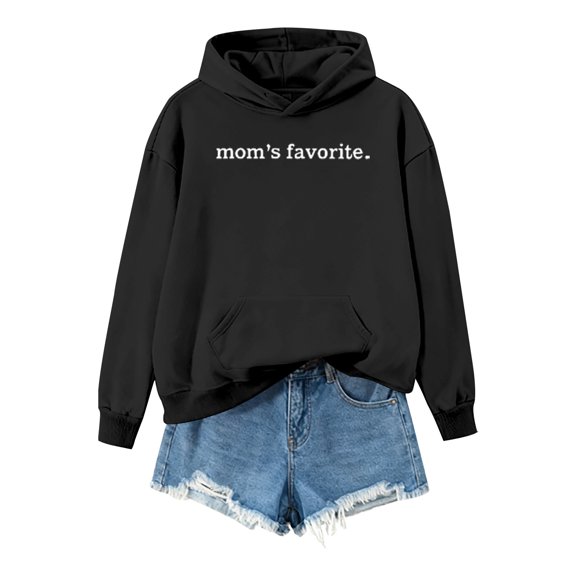 Soyumi Womens Sweatshirt Hoodie Casual, Long Sleeve Loose Fit Pullover top, Cute Graphic Floral Print, Streetwear Soft Fleece with Pockets, Fall Winter Crewneck Shirt, Cozy and Warm, Black