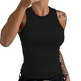 thumbnail image 1 of Soyumi Womens Tank Tops High Neck Sleeveless Ribbed Tank Casual Basic Thick Strap Slim Fitted Racerback Shirts Casual Basic Slim Fit Workout Tee Shirts, Black, 1 of 4