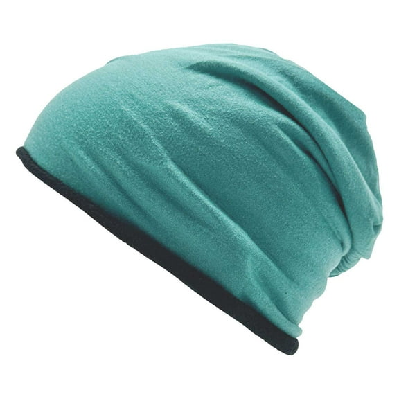 Soyumi cap winter hats Cute Fleece Lined Chunky Fluffy Lined Cable Knit Unisex cozy Plain Cuff satin lined beanie hats Knit Stretch Toboggan Cap Ski Beanie Thick Crochet Skull Woollike, Blue