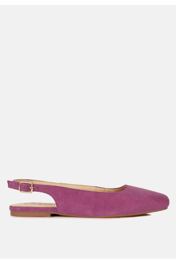 Sozani Genuine Suede Leather Slingback Flats