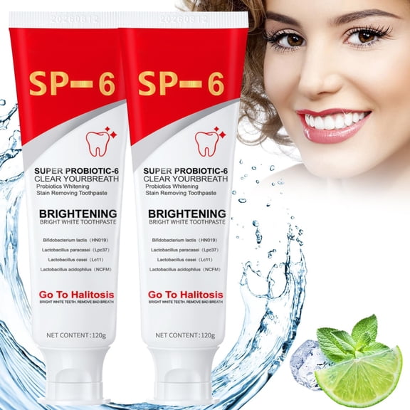 Sp 6 Toothpaste,Sp-6 Ultra Whitening Toothpaste,Sp-6 Probiotics Whitening ToothpasteSuper Probiotic SP 6 Toothpaste2Pcs