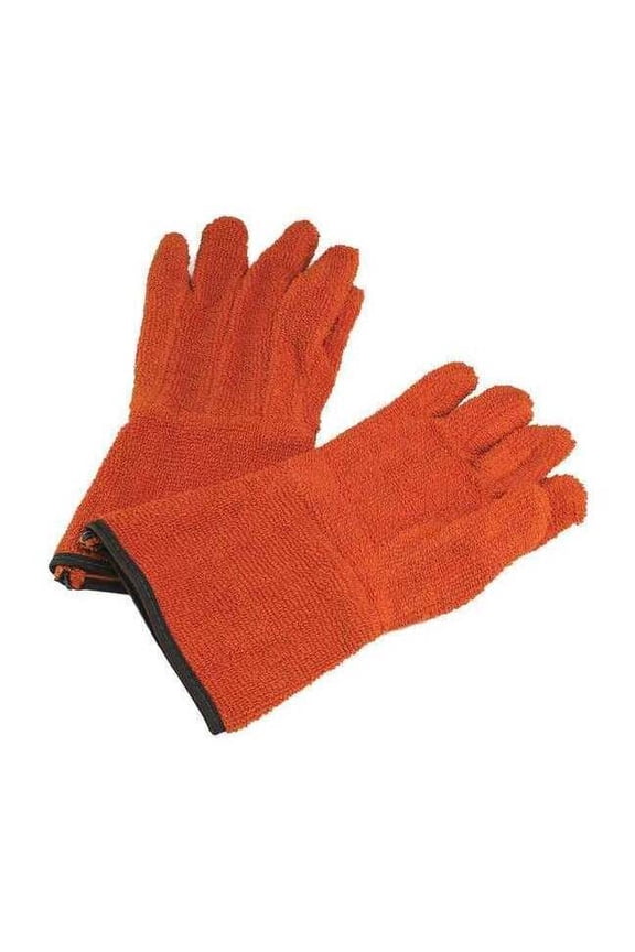 Gloves, Cotton Terry Cloth, 13 in L, Orange, 1 PR H13201-0000