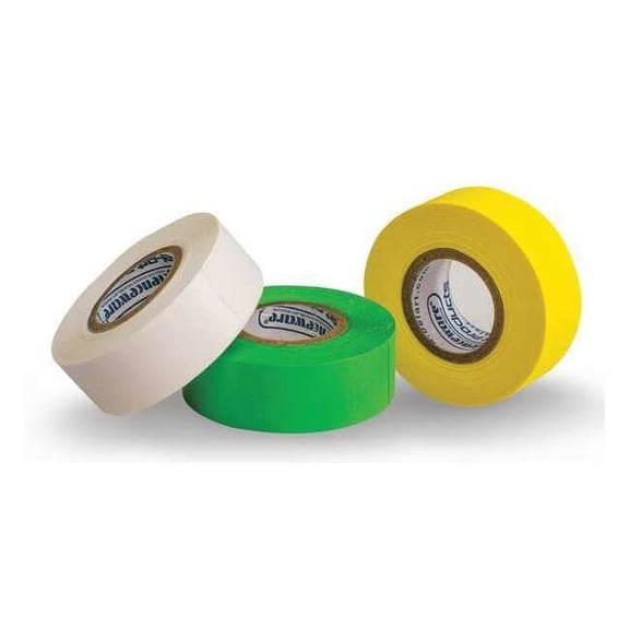 Write-On Label Tape Paper With Rubber Resin Green/Yellow/White, 3/4" W x 13.7m L