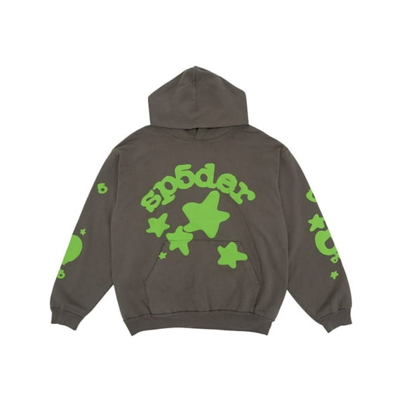 Sp5der Men's Beluga Hoodie Slate Grey/Green, from StockX