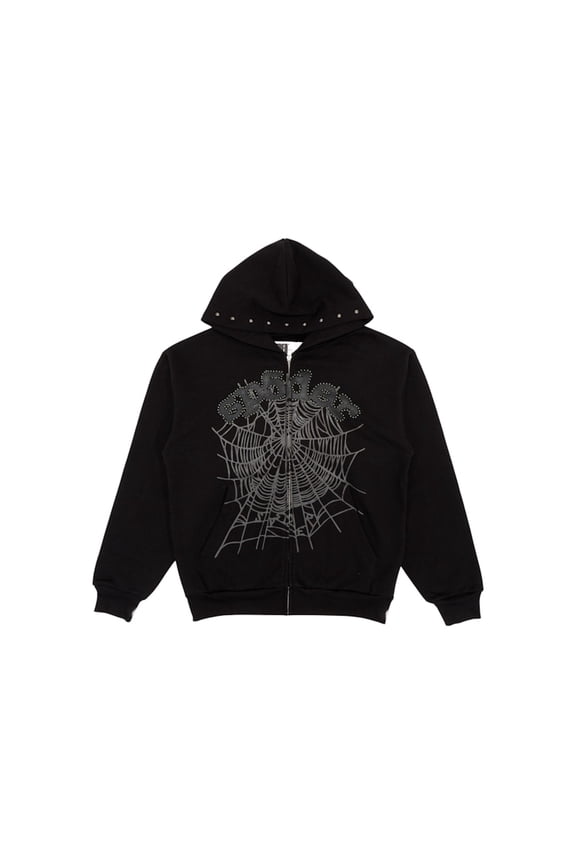 Men's OG Web Studded Zip Hoodie Black, from StockX