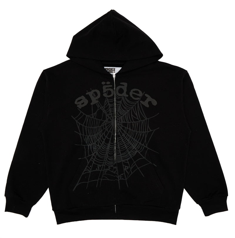 Sp5der Men's OG Web V2 Phantom Zip Up Hoodie Black, from StockX