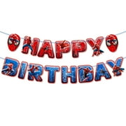 SpIderman Birthday Banner for Kids, Cartoon Paper Party Garland, Easy-to-Hang Decoration for Boys and Girls