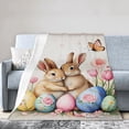 thumbnail image 1 of SpXubz Easter Bunny And Eggs Flannel Throw Blanket For Gift Home Sofa Bed Decoration 60x50 inch, 1 of 5