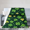 thumbnail image 1 of SpXubz St Patrick's Day Flannel Throw Blanket With Green And Yellow Clover Pattern For Gift Home Sofa Bed Decoration 80x60 inch, 1 of 5