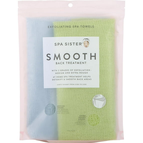 Spa Accessories Spa Sister Twin Exfoliating Towels (Blue & Green)