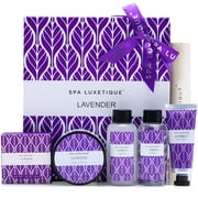 Spa Bath Gift Sets for Women - 5 Pcs Lavender Gift Baskets, Beauty Body Care Box Gifts for Birthday