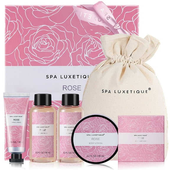 Spa Bath Gift Sets for Women - 6 Pcs Rose Scent Gifts Box, Relaxing Body Care Holiday Birthday Mothers Day Gifts for Mom