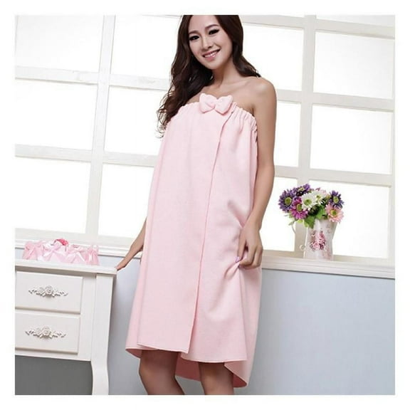 Spa Bath Towel Wrap for Ladies Cotton Women’s Waffle Spa Body Wrap with Adjustable Closure Shower and Bath Terry Spa Towel with Bow-knot Decoration