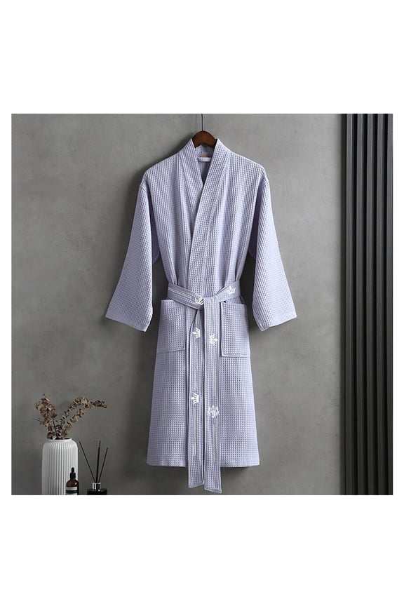 Spa Bathrobe Unisex,hotel Bathrobes For Women Waffle, Men Hotel Robe,Couple's Robe 100% Cotton