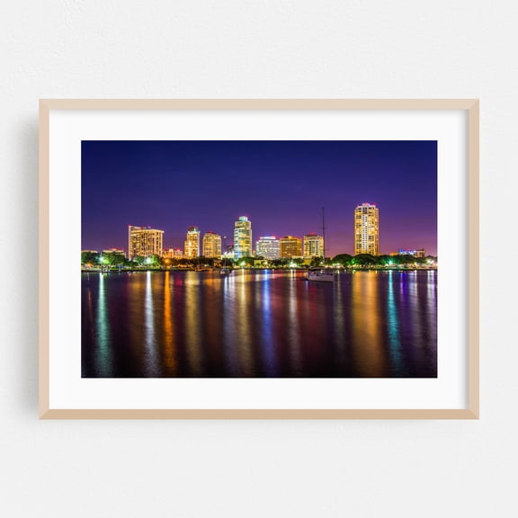 Spa Beach Park - St. Petersburg Florida Photography Oak Framed Wall Art Print 24 x 36 inches