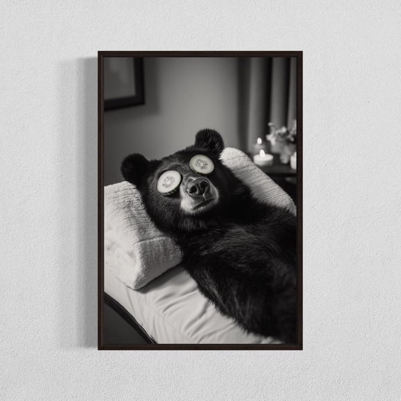 Spa Bear Relaxing Animal Wall Decor