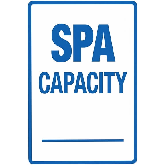 Spa Capacity Warning Sign - 8"x12" Aluminum Vintage Style Pool Sign, Spa Pool Capacity Restriction