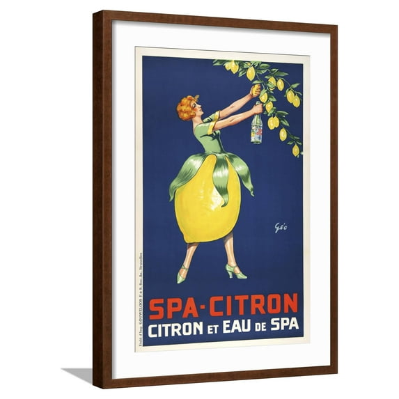 Art.com Spa Citron Giclee Print, Brown Frame Wall Art, 21" x 29"