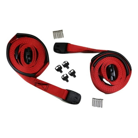 Red Standard Buckle Spa Cover Hot Tub Wind Strap Complete Kit | SIZE OPTIONS