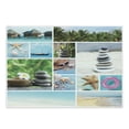 thumbnail image 1 of Spa Cutting Board, Collage of Spa Composition with Tropical Sandy Beach Ocean Rock Views Relax Rest Image, Decorative Tempered Glass Cutting and Serving Board, Large Size, Multicolor, by Ambesonne, 1 of 1
